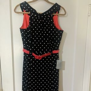 Eliza J Polka Dot Sheath Dress - Size 8